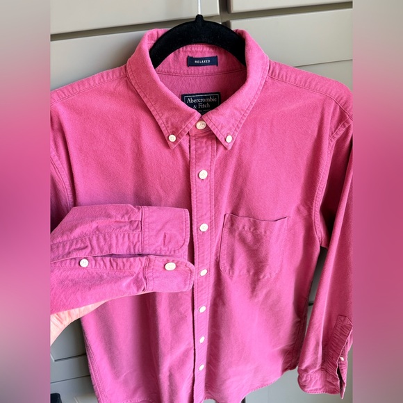 Vintage Y2K Abercrombie & Fitch Oxford Shirt Men’s S Pink Nantucket Red Relaxed - Picture 7 of 16
